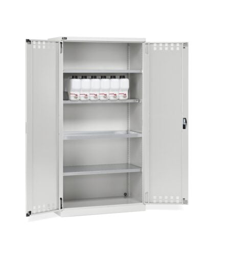 Armadio 2 Ante A Battente Fessurate, 3 Piani Fessurati, 6 Taniche, 1 Vasca Interna, L1023 X P555 X H2000 Mm, Perfom14020