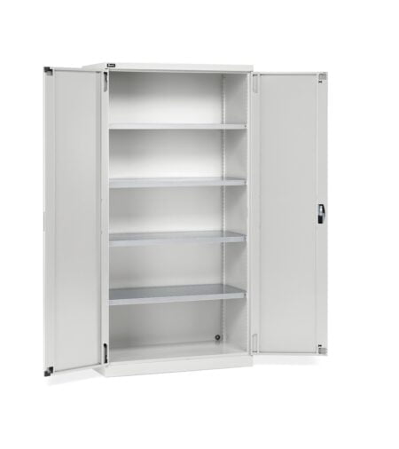 Armadio A 2 Ante Battente, 4 Ripiani, L1023 X P555 X H2000 Mm, Ral 7035