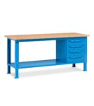 Banco Da Lavoro Work Up Work2004 Con 1 Armadio A Cassetti Con 4 Cassetti, 200 Cm