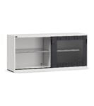 Armadio Basso Con Ante Scorrevoli In Policarbonato E Piani Fessurati, L2040 X P600 X H915 Mm, Ral 7035 + 7016, Perfom24003