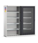 Armadio Per Sostanze Pericolose Con Ante Scorrevoli In Policarbonato, L2040 X P600 X H2000 Mm, Ral 7035 + 7016, Perfom25004